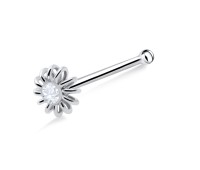 Gerbera Flower Shaped Silver Bone Nose Stud NSKD-10